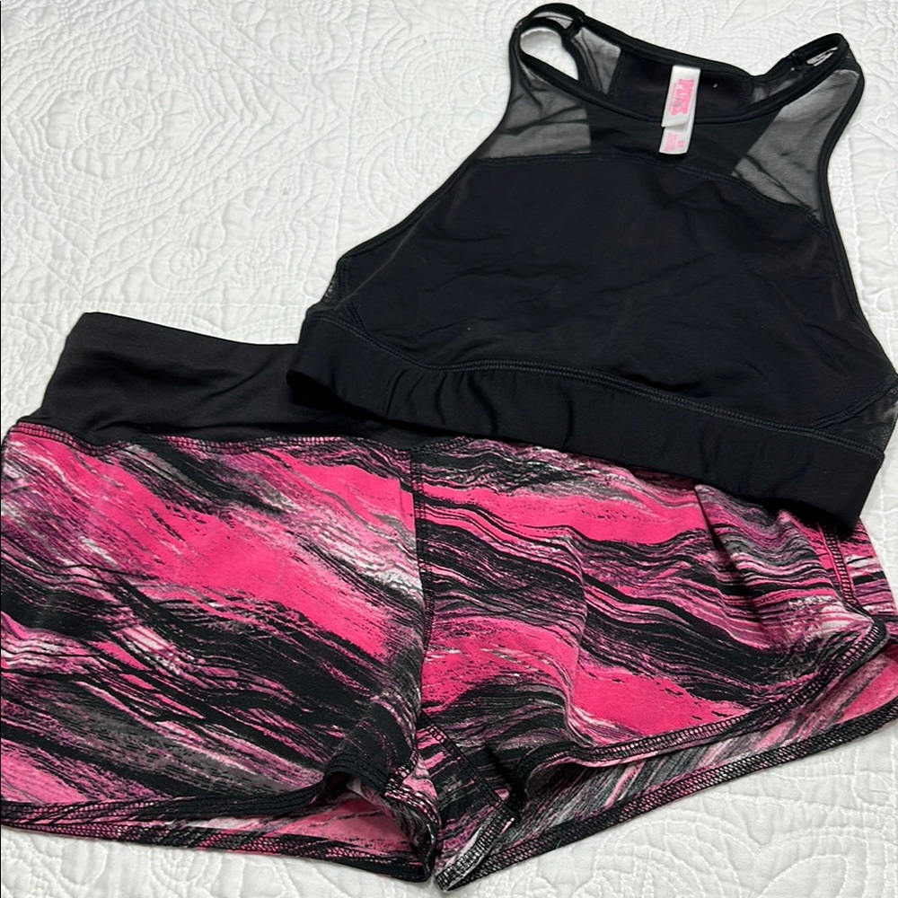 Black and Pink Women's workout Set